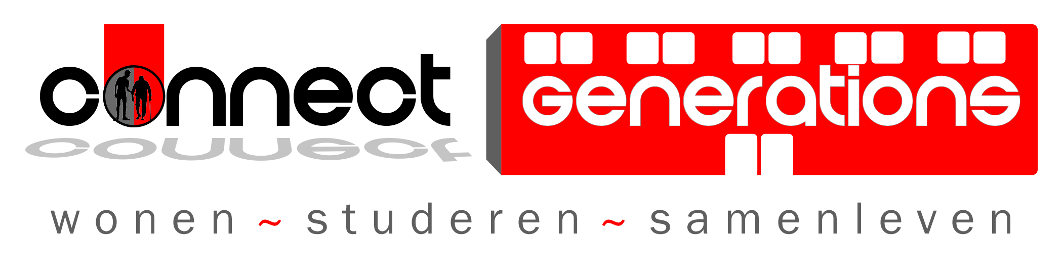 Logo Connect Generations met gebouw met tekst
